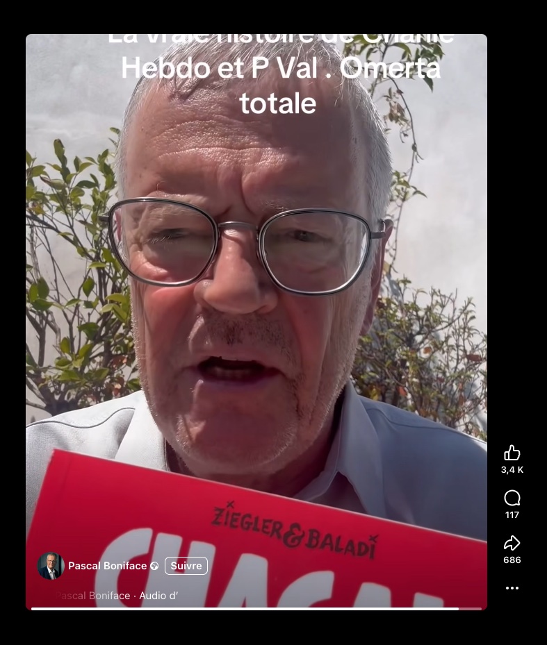 "Retenez bien ce titre: Chacal Hebdo de Ziegler et Baladi, parce qu'aucune émission de télévision n'en parlera, aucun journal n'en parlera, ce sera l'omerta absolue."
